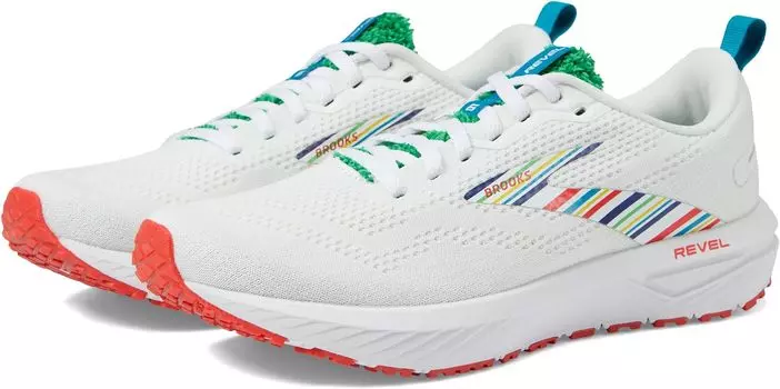 Кроссовки Revel 6 Brooks, цвет White/Green/Red