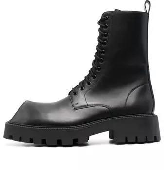 Кроссовки rhino 25mm lace up boots 'black smooth calfskin' Balenciaga, черный