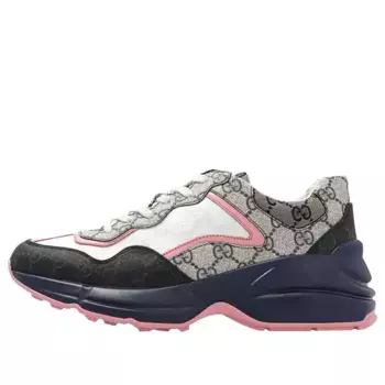 Кроссовки rhyton 'beige blue monogram' Gucci, бежевый