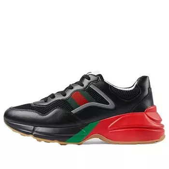 Кроссовки rhyton 'black red green reflective' Gucci, черный