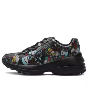 Кроссовки rhyton 'black the north face' Gucci, черный