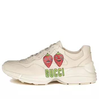 Кроссовки rhyton gg apple sneakers 'cream white red' Gucci, белый