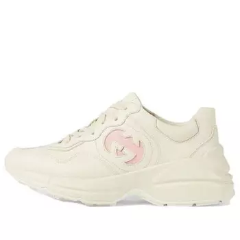 Кроссовки rhyton 'interlocking g - pink' Gucci, белый