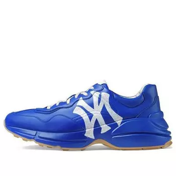 Кроссовки rhyton leather sneaker 'ny yankees' Gucci, синий