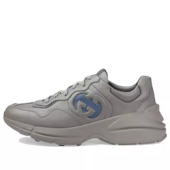 Кроссовки rhyton leather sneakers 'grey blue' Gucci, серый