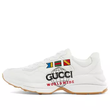 Кроссовки rhyton 'worldwide - white' Gucci, белый