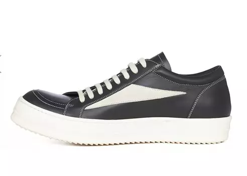 Кроссовки Rick Owens Lace-up Leather Sneakers, черный