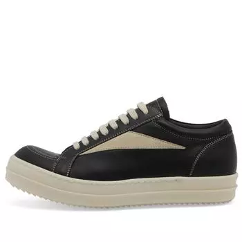 Кроссовки Rick Owens Leather Vintage Sneaks, цвет Black & Milk