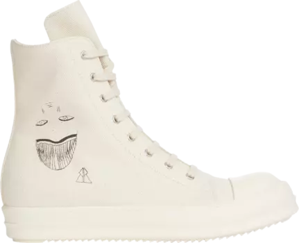 Кроссовки Rick Owens Wmns DRKSHDW Strobe Cotton Denim High Toothface Minimal Smile, кремовый