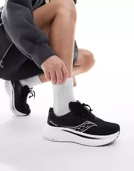 Кроссовки Ride 18 с нейтральной амортизацией в черном и белом цвете Saucony