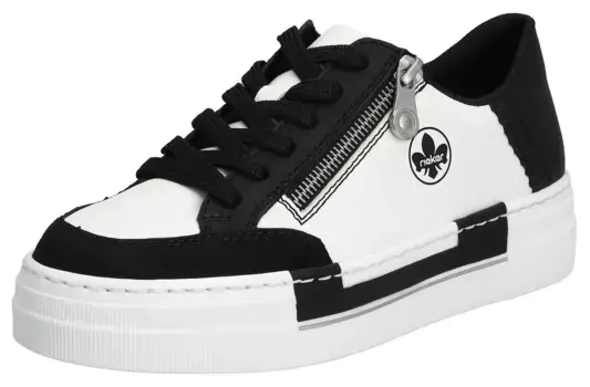 Кроссовки Rieker на платформе, с боковой молнией, повседневная обувь, полуботинки, туфли на шнуровке, черный