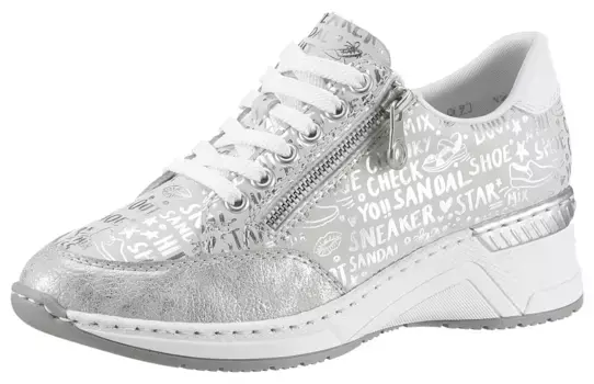 Кроссовки Rieker, предмет, посвященный 150-летнему юбилею, повседневная обувь, полуботинки, туфли на шнуровке, серебристый