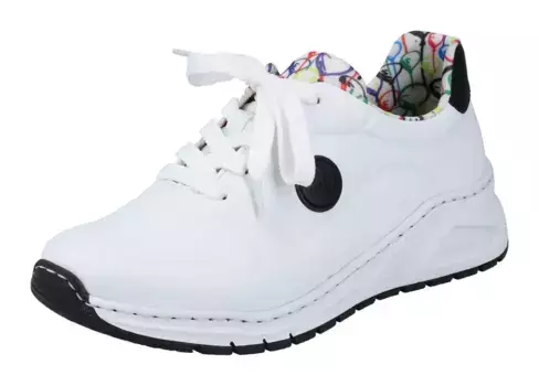 Кроссовки Rieker, со стелькой MemoSoft, повседневная обувь, полуботинки, туфли на шнуровке, белый