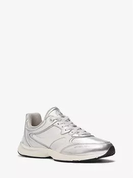 Кроссовки Riley из металлической кожи Michael Kors, серебряный
