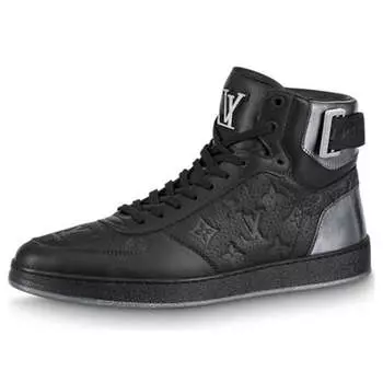 Кроссовки rivoli ankle sneakers 'black monogram with silver' Louis Vuitton, черный