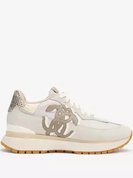 Кроссовки Roberto Cavalli с кожаными вставками, белый