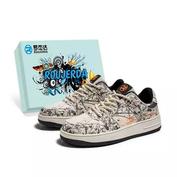 Кроссовки ROUJERDA Rogerda Skateboarding Shoes Men Low-top, бежевый/синий