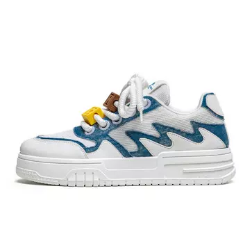 Кроссовки ROUJERDA Rogerda Skateboarding Shoes Men Low-top, белый/синий