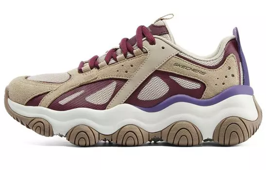 Кроссовки Rover X Chunky женские низкие, светло-кофейные/бордовые Skechers