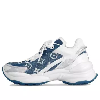 Кроссовки run 55 sneakers 'denim monogram with grey white' Louis Vuitton, белый