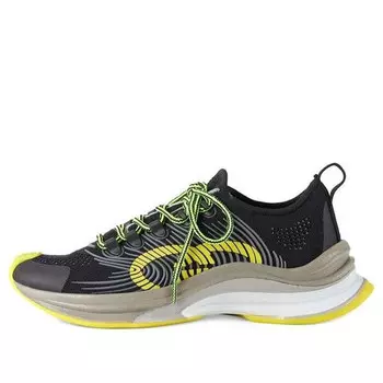 Кроссовки run sneaker 'black yellow beige' Gucci, черный