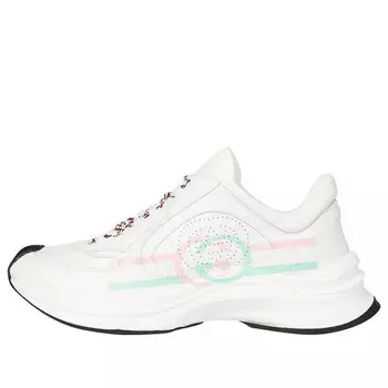 Кроссовки run sneaker 'white pink turquoise' Gucci, белый