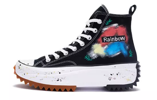 Кроссовки Run Star Hike Canvas унисекс с высоким берцем белого/черного цвета Converse