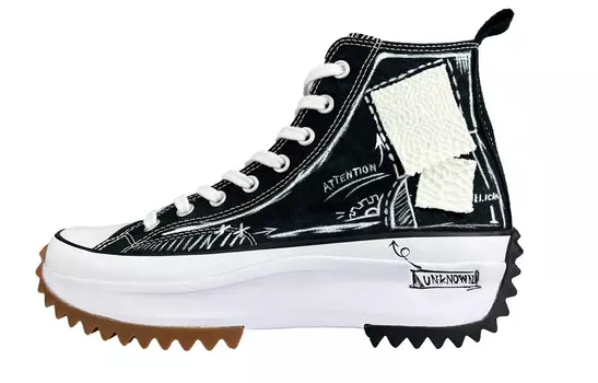 Кроссовки Run Star Hike Canvas унисекс с высоким берцем черного/белого цвета Converse