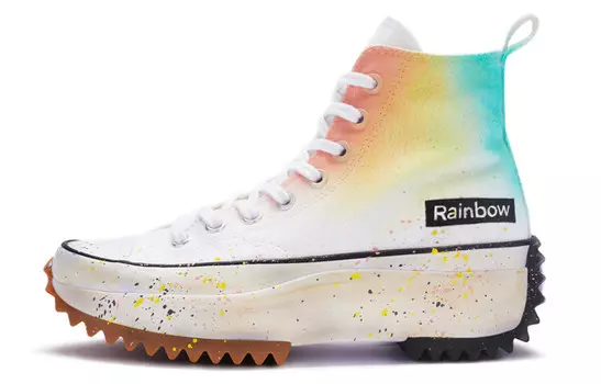 Кроссовки Run Star Hike Canvas унисекс с высоким берцем, белые/красные/зеленые Converse