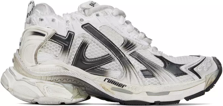 Кроссовки Runner Gradient белого и черного цвета Balenciaga, белый/черный