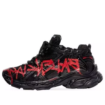 Кроссовки runner graffiti sneakers 'black and red mesh and nylon' Balenciaga, черный