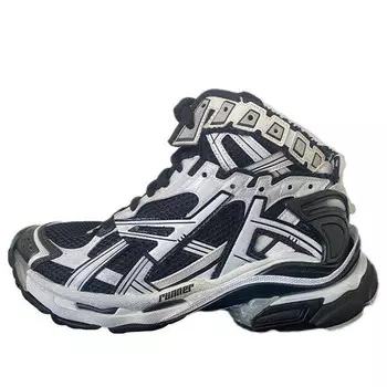 Кроссовки runner high top sneakers 'bicolor black and white' Balenciaga, белый
