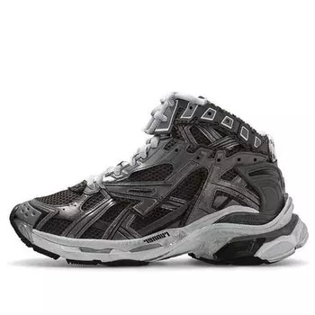 Кроссовки runner high top sneakers 'grey nylon suede-like fabric' Balenciaga, серый