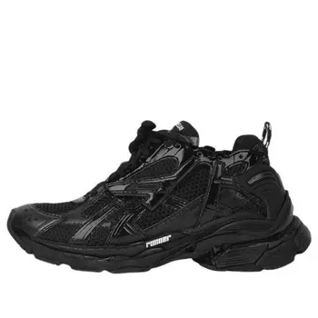 Кроссовки runner sneakers 'black mesh and nylon' Balenciaga, черный