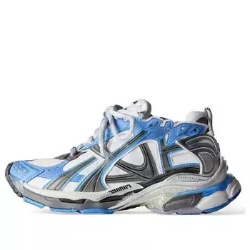 Кроссовки runner sneakers 'blue and grey nylon and suede like fabric' Balenciaga, серый