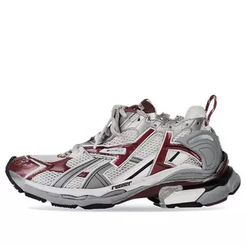 Кроссовки runner sneakers 'burgundy grey white mesh and nylon' Balenciaga, белый
