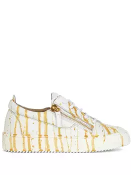 Кроссовки с эффектом разбрызганной краски Giuseppe Zanotti, белый