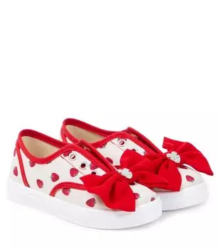 Кроссовки с бантом и принтом Monnalisa, мультиколор