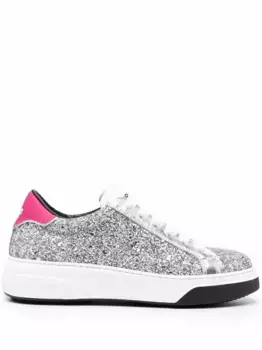 Кроссовки с блестками DSQUARED2, серебяный