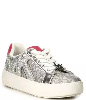 Кроссовки с блестящим логотипом MICHAEL Michael Kors Girls' Jordana Airin (Молодежь), серебро