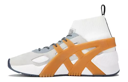 Кроссовки с большим логотипом Lifestyle унисекс с высоким берцем бежево-желтого цвета Onitsuka Tiger