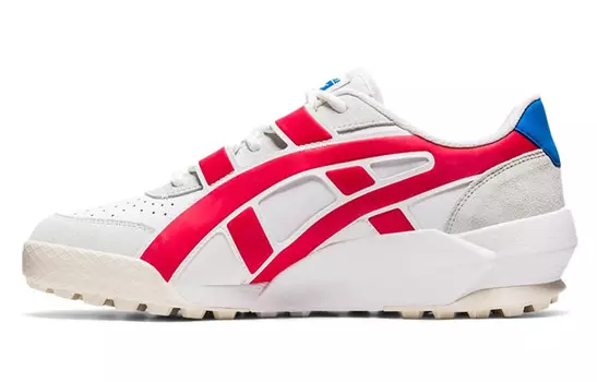 Кроссовки с большим логотипом Lifestyle женские низкие белые/розовые Onitsuka Tiger