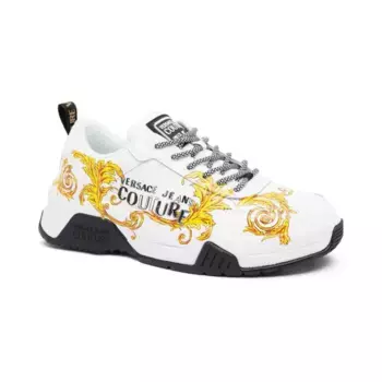 Кроссовки с добавлением кожи Versace, белый