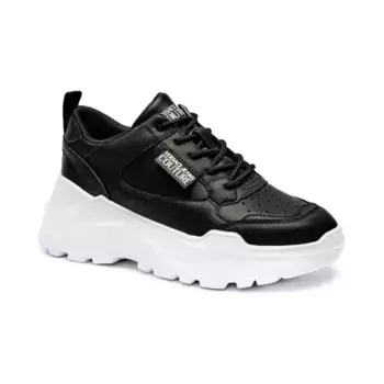 Кроссовки с добавлением кожи Versace, черный