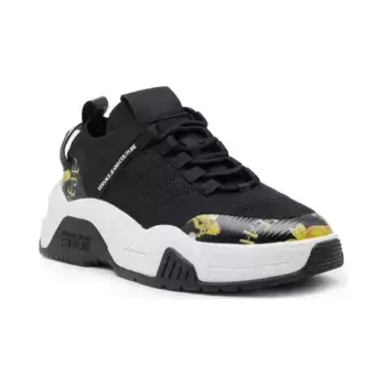 Кроссовки с добавлением кожи Versace, черный