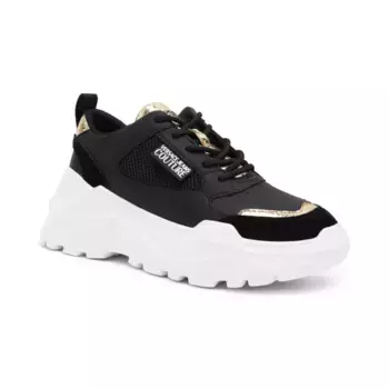 Кроссовки с добавлением кожи Versace, черный