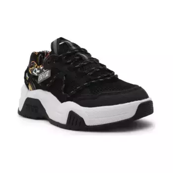 Кроссовки с добавлением кожи Versace, черный