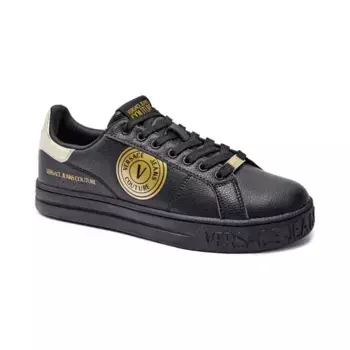 Кроссовки с добавлением кожи Versace, черный