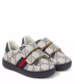 Кроссовки с кожаной отделкой Gucci, мультиколор