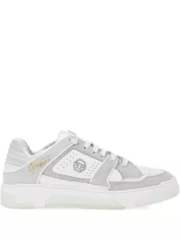 Кроссовки с кожаными вставками Philipp Plein, белый